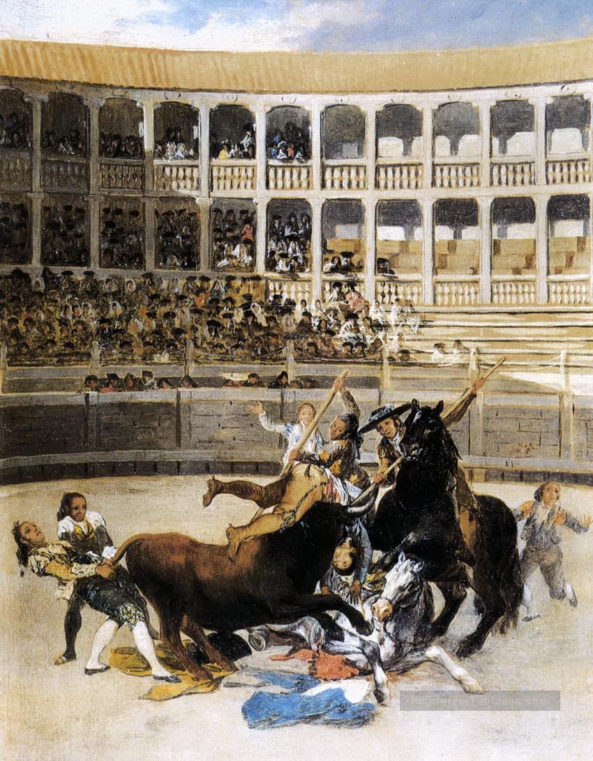 Picador pris par le taureau Francisco de Goya Peintures à l'huile